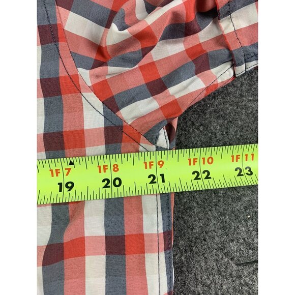 TILLEY Endurables Mens  Short Sleeve Button Up Shirt Size M Red/Gray - Picture 5 of 7
